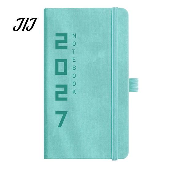 Office Productivity Tool 2027 Daily Weekly Planner with Elastic Strap And Pen Holder, PU Holder Leather Cover Agenda Notebook, Pocket Size Schedule