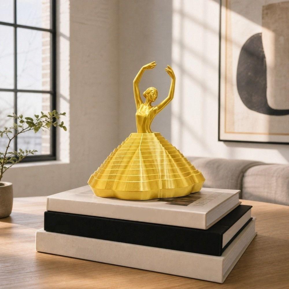 PLA Plastic Spinning Girl Statue Handicrafts Rotating Ballet Ornaments Living Room Party Decor