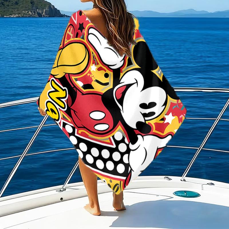 1pc Mickey13 Beach Towel with Custom Name, Beach/Swimming/Bath/Picnic/Camping Towel, Suitable for Seaside Beaches
