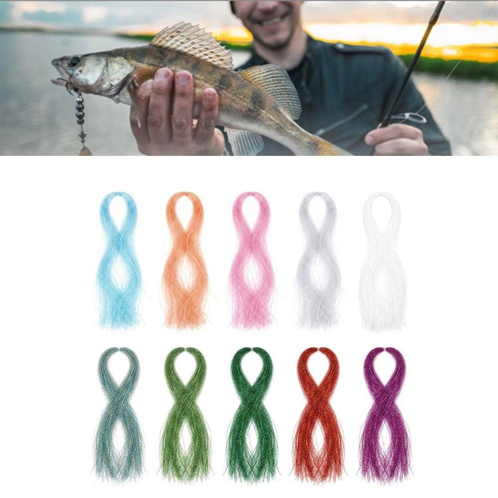 10 Packs Crystal Flash Fly Tying String Materials 35cm 10 Colors Fishing Lure Tying Material Lightweight