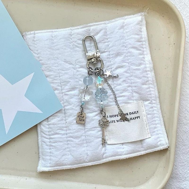 Sweet Christmas Tree Drift Bottle Four-Leaf Clover Pendant Phone Strap Keychain Exquisite Backpack Decoration Accessories Gifts