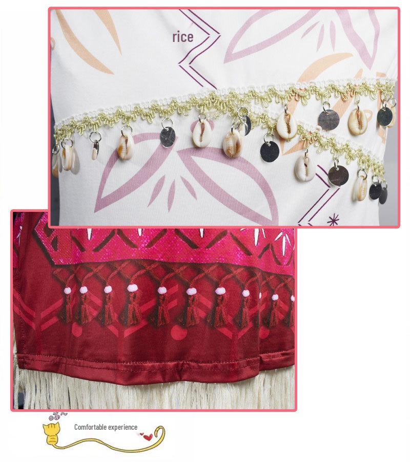 Платье в стиле Мауи из мультфильма «Моана 2» для девочек - Идеально для Хэллоуина или выступлений