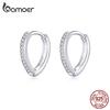 Real 925 Sterling Silver Heart Hoop Earrings for Women Engagement Statement Jewelry