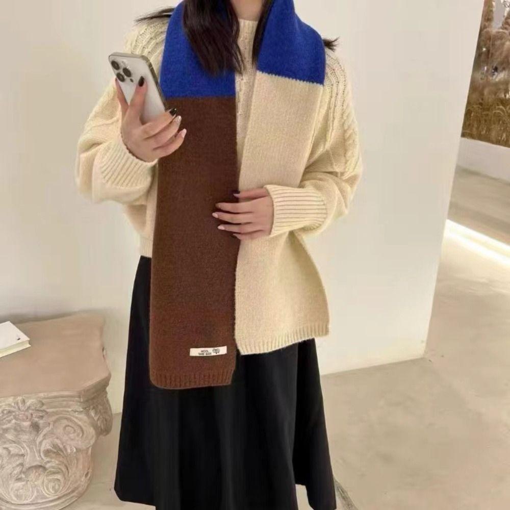 Striped Knitted Scarves Korean Style Neckerchief Shawl New Wool Scarf L Women