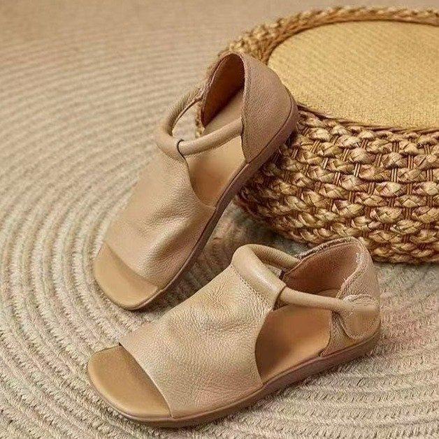 Soft-soled Casual and Comfortable Sandals Women's 2025 Summer New Chinese Retro Fish Mouth Flat-bottomed Versatile Roman Sandals