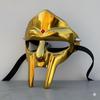 Golden MF DOOM Mask, Madvillain Handcrafted Gladiator Face Mask, Medieval Steel Costume Cosplay Armor, Halloween Roleplay Festival Gift