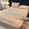 Winter Warm Fitted Bed Sheet Taff Velvet Fleece Bed Linen Single/Double/King/Queen Size Plush Mattress Cover Thick Bed Cover