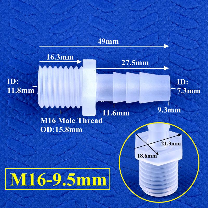 10 шт. M5~M16 наружная резьба до 2,4~16 мм PP Pagoda прямой соединитель садовый ирригационный водопровод шланговые соединения адаптер для аквариума штуцерные соединения