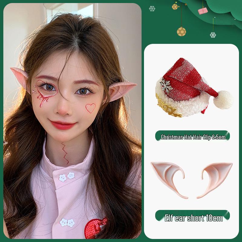 Женская рождественская плюшевая шапка, повязка на голову, аксессуары для волос