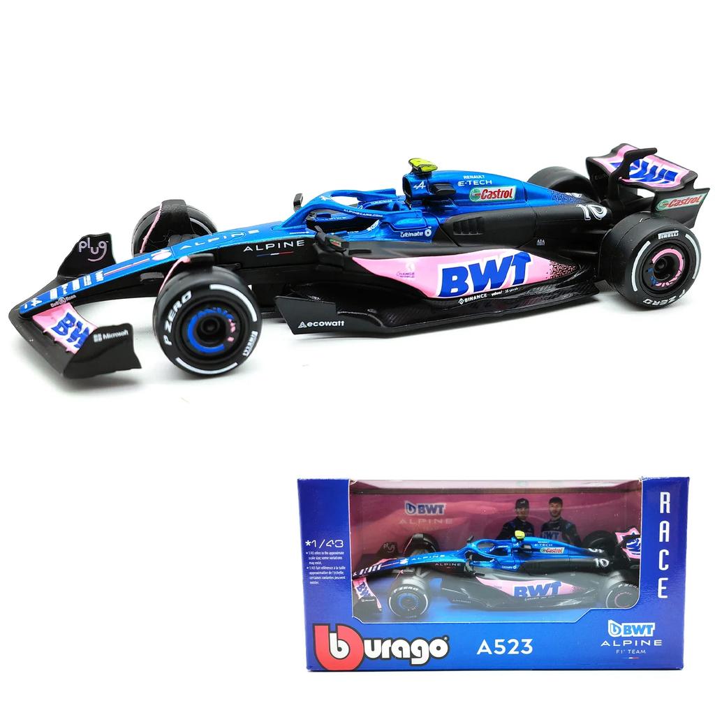 ABBP1 Bburago 1:43 BWT Alpine 2023 A523 #10 #31 F1 Racing Formula Car Static Simulation Diecast Alloy Model Car