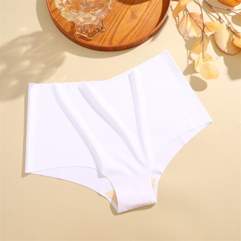 FINETOO Женские трусики Ice Silk с высокой талией, бесшовные и не оставляющие следов трусы, однотонное нижнее белье