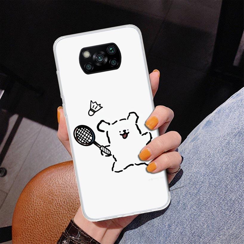 Badminton Sport Phone Case For Xiaomi Poco X7 X6 X5 Pro F7 Ultra Redmi 15C 15 13C 13 12C 12 10 10A 10C 9 9A 9C 9T Cover Poco X7