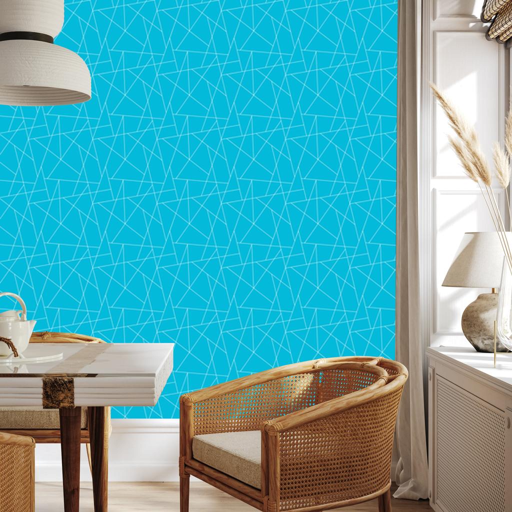 Wallpaper Geometric pattern turquoise, subtle detail 50x1000