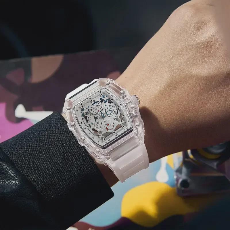 Ричард Серия: Кварцевые часы унисекс со светящимися стрелками и прозрачным корпусом