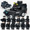 MOC Black SWAT Small Pellet Building Block Doll Police Car Off-road Vehicle Boy Military Set Building Toy