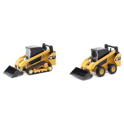 DIECAST MASTERS Caterpillar CAT 272D2 Мини-погрузчик CAT 297D2 Компактный гусеничный погрузчик Набор из 2 готовых изделий DM84647CS 1/64 и