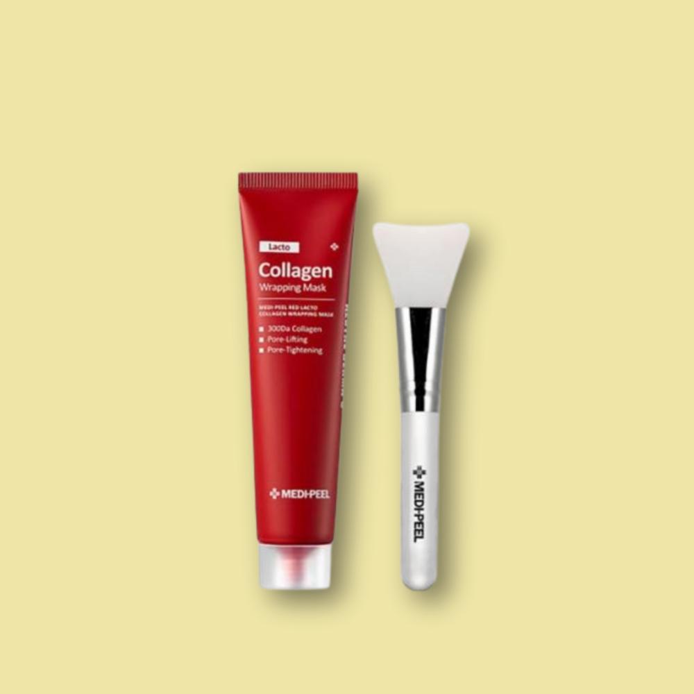 MEDI-PEEL Red Lacto Collagen Wrapping Mask Sow Pack Collagen Pack Water Glow Pack 70ml Mini Brush, 1 Piece