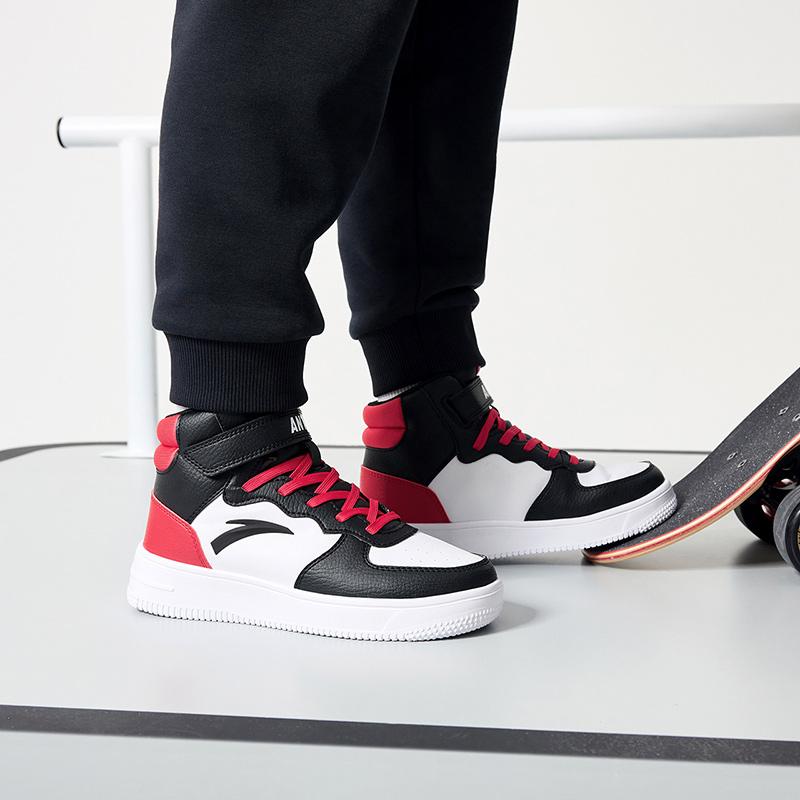Anta Comfortable Versatile High-Top Kids Skate Shoes Kids Sneakers Black Red White A33038015J-3