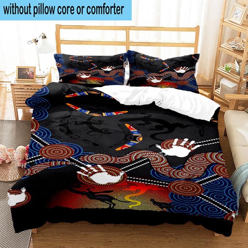 Sunrise Australian Indigenous Art 3pcs Bedding,Including 1pc Duvet Cover And 2pcs Pillowcases Perfect for Christmas,Ideal for Bedroom, Dormitory