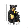 Solar Garden Statue Black Bears Figurine, Resin Outdoor Figurine Light, Decorative Sculpture for
