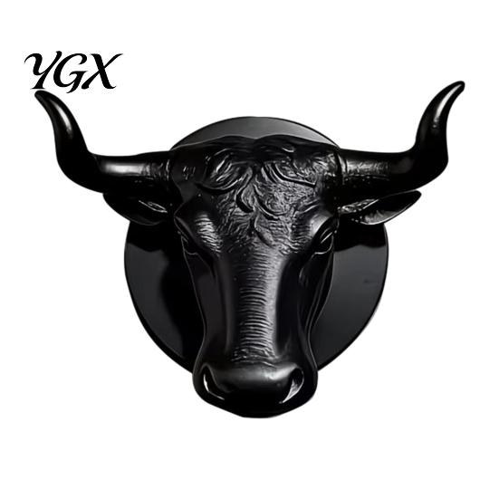 Farmhouse Style Wall Ornament Bull Head Hat Rack, Lightweight Wall-Mount Key Holder, Decorative Coat Modern Black Hook Hook, Retro Animal Hanger