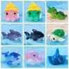 DIY мультяшная статуэтка рыбы из смолы Мини-модели морской жизни Подарочные миниатюрные фигурки морских животных