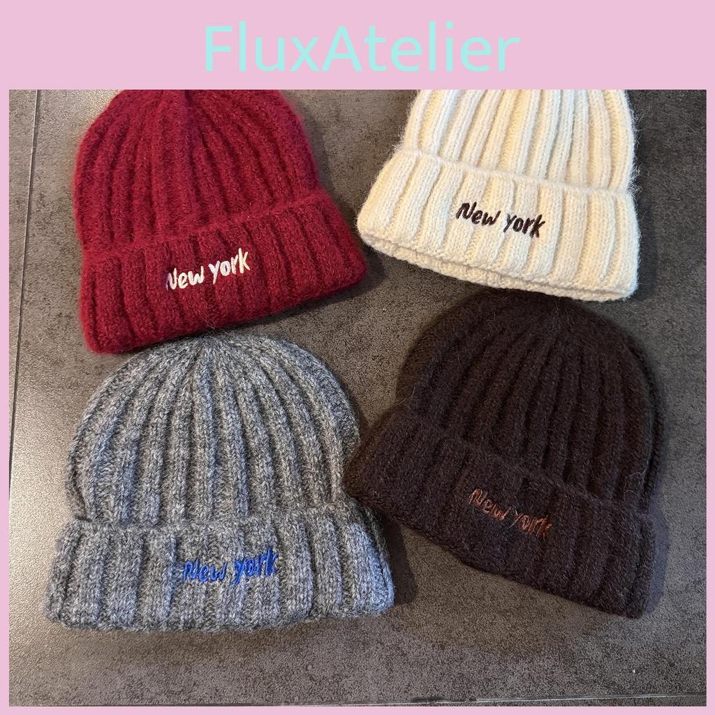 New York Lettering Knitted Hat With Windproof Warmth For Casual Gift Fashion