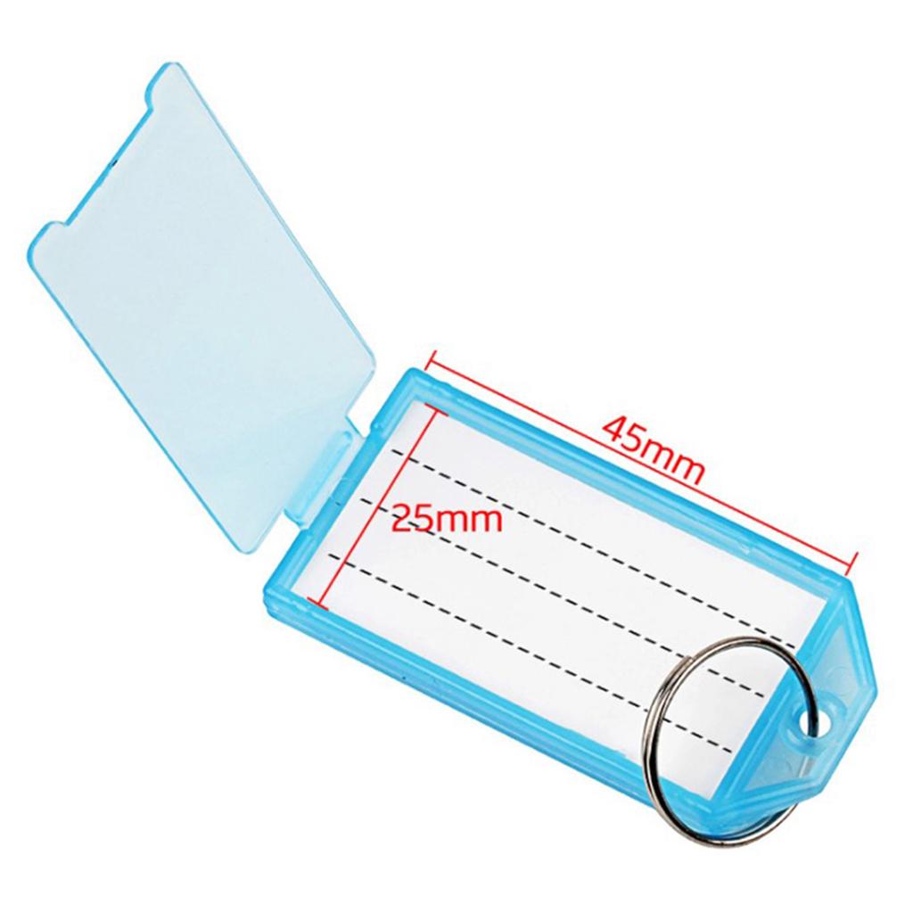 10Pcs Plastic Transparent Clamshell Key Tag Classification Label