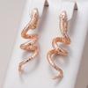 Модные серьги-подвески в виде змеи из розового золота для женщин, уникальная бижутерия в стиле панк-рок, винтажная анималистичная бижутерия оптом