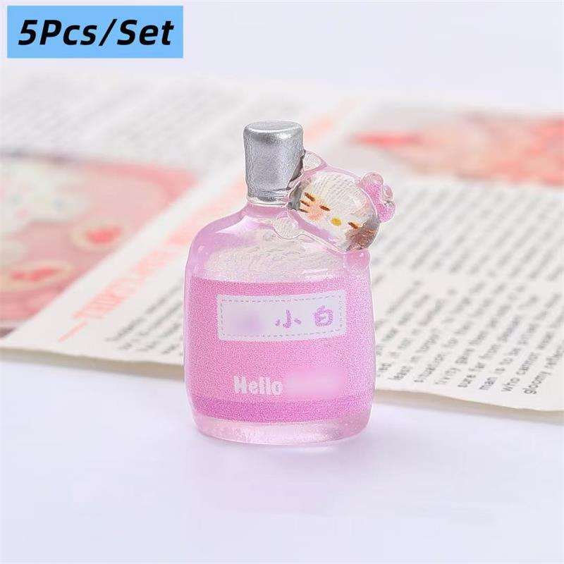 5 шт. Миниатюры для кукольного домика Модели бутылок для напитков Hello Kitty Кт Микроландшафтные украшения Декор Игрушки для ролевых игр DIY Аксессуары