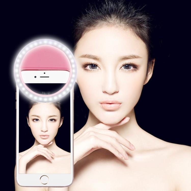 Зарядная селфи-лампа для красоты для iPhone, Galaxy, Huawei, Xiaomi, LG, HTC и других смартфонов с регулируемым зажимом и USB-кабелем