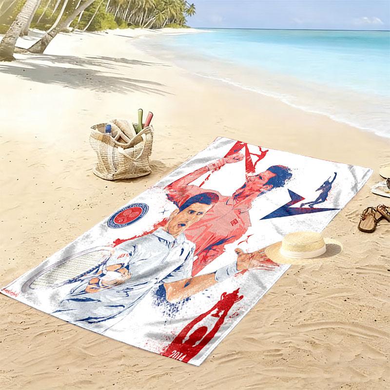 Novak Djokovic Poise Beach Towel, Large Soft Quick Dry Towel for Beach Camping Swimming