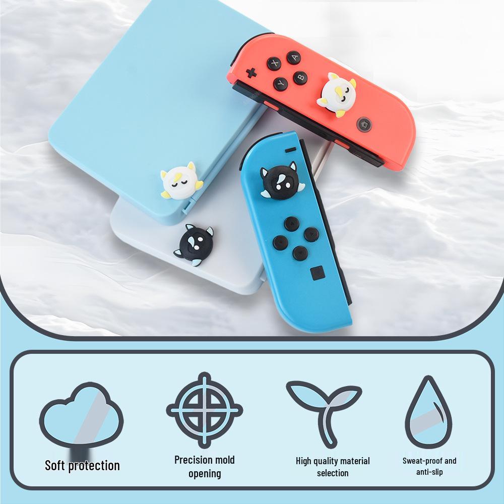Совместимые контроллеры Switch Черно-белые силиконовые колпачки на стики «Овечки» – Нескользящие, Защитные, Цветные.