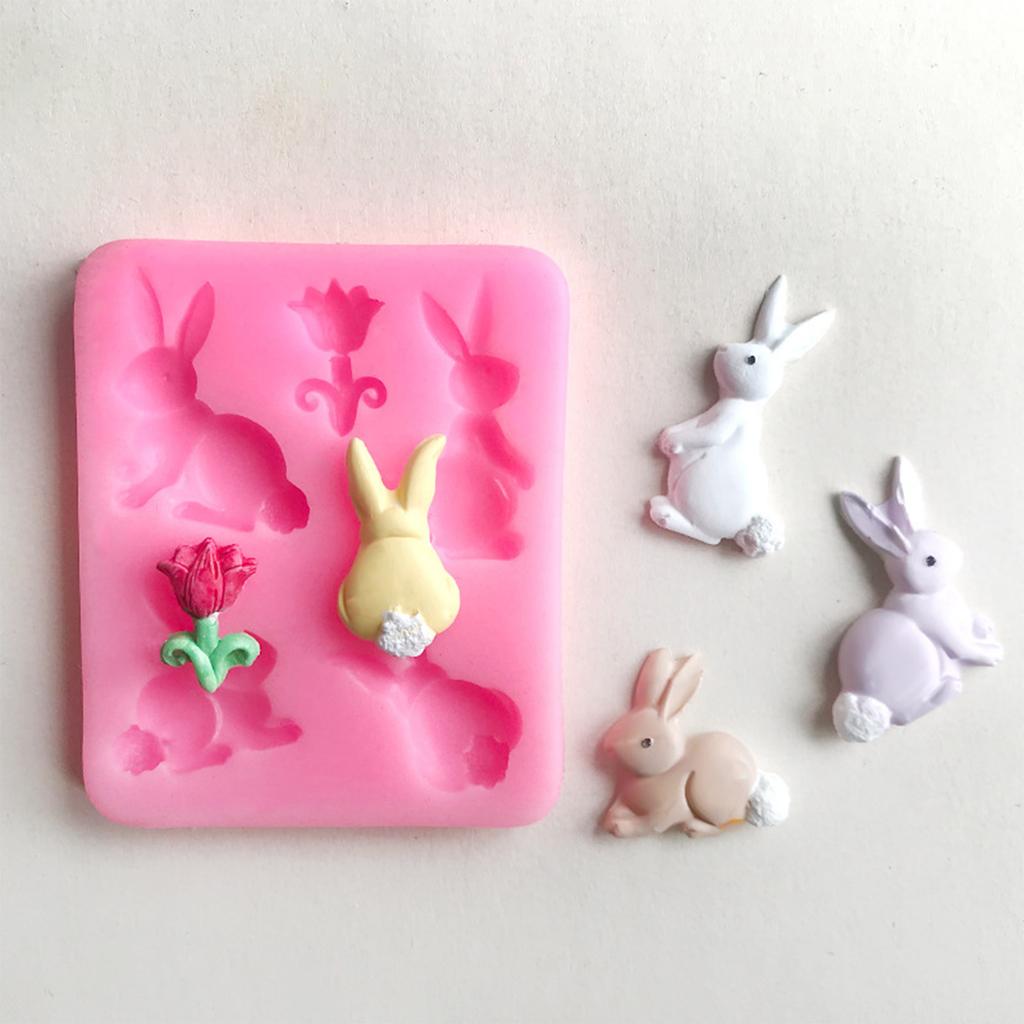 Rabbits Shape Silicone Moulds Animal Candle Molds Cake Molds Handmade Epoxy Resin Molds Plasters Molds for Candle Making