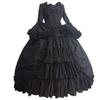 Strawberry Lolita Medieval Retro Gothic Court Lolita Dress Square Neck Waist Spliced Bow Dress