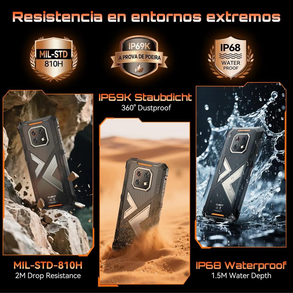 Тонкий защищенный смартфон Cubot KingKong ES 3, Android 15, NFC, огромный аккумулятор 10200 мАч, 6 ГБ ОЗУ, 256 ГБ ПЗУ, 6,745-дюймовый экран 120 Гц