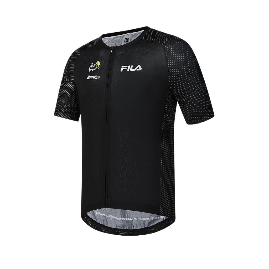 Fila Велосипедная Модная Простая Удобная Повседневная Спортивная Трикотажная Футболка с Коротким Рукавом Мужские топы A11M538503F-BK
