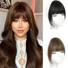 Hair Bangs Clip-in Extensions Fringe Fake Hair Wigs Synthetic Toupee Hairpiece with Sideburns DIY Elegant Women Hair Accessories