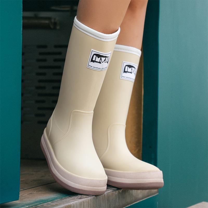 Модная пара дождевых ботинок для мужчин и женщин, уличные водонепроницаемые и нескользящие резиновые ботинки, высокие, для рыбалки, водные ботинки, мягкая подошва, рабочие дождевые ботинки для автомойки