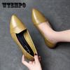 Soft Leather Thick Heel Single Shoes Women Pointed Mid-heel Women's Shoes Non-slip Work Shoes Low-heel Flat Black Women's Leather Shoes