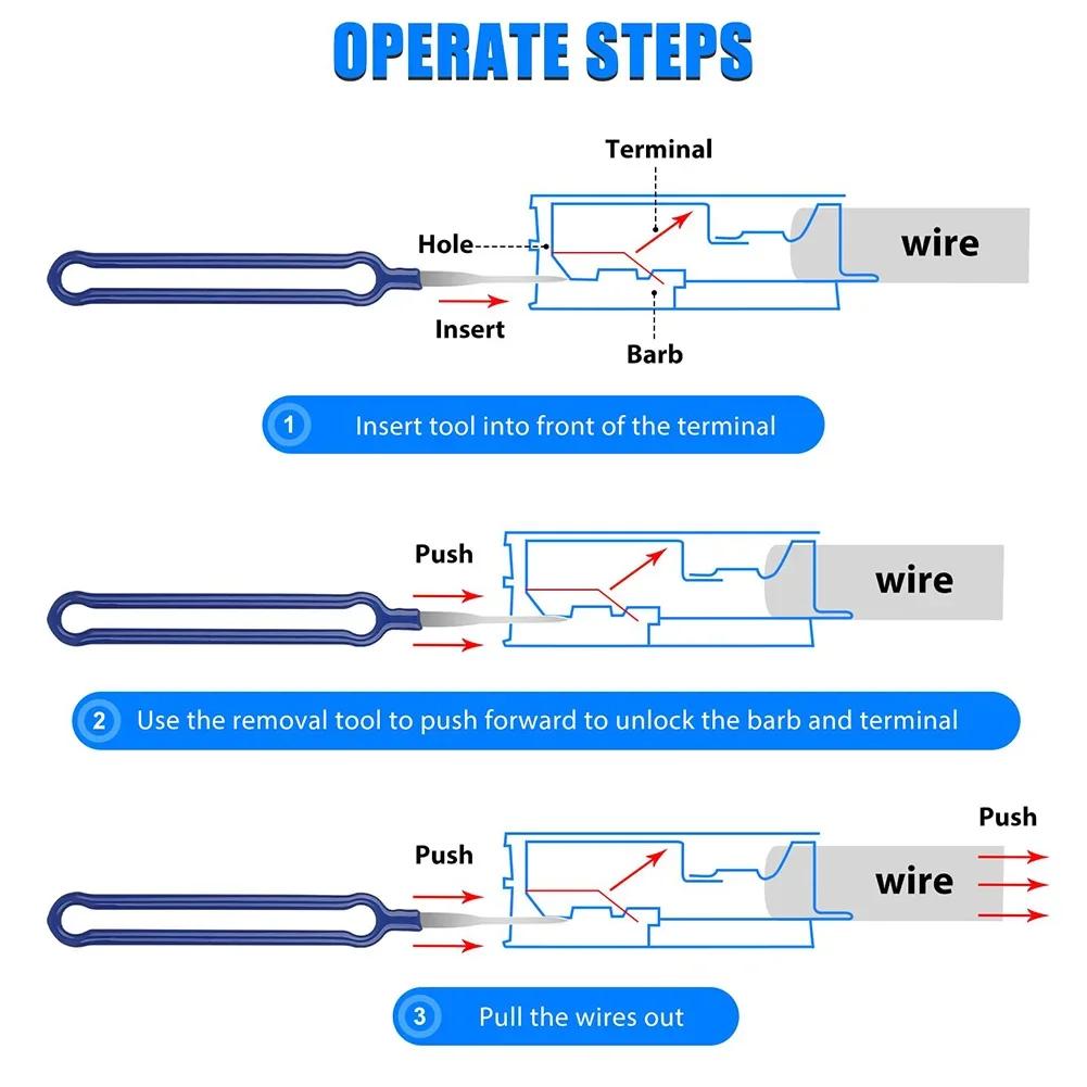 18/36Pcs Terminal Removal Tool Kit Depinning Tool Electrical Connector Pin Removal Car Optional Wire Terminal Removal Tools