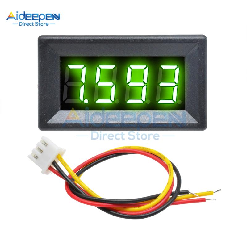 0.36 inch DC 0-100V Mini 3 Wires 4 Bit LED Digital Voltmeter 0.36" DC 0.000V-100.0V Voltage Meter Voltage Tester 12V 24V