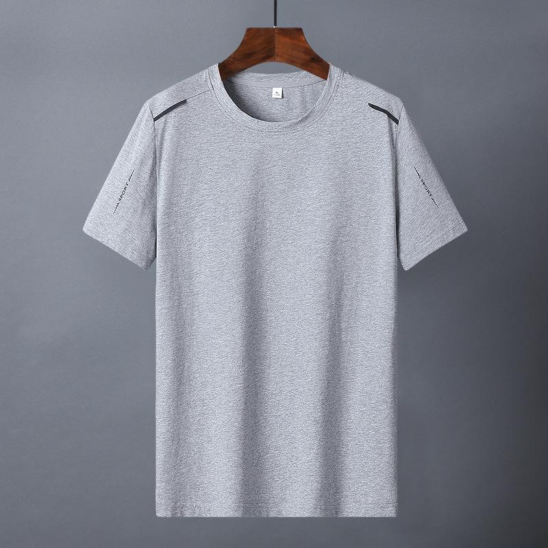 Футболка большого размера из хлопка с короткими рукавами для мужчин, летняя, повседневная, спортивная, с круглым вырезом, с короткими рукавами, свободная, модная и красивая
