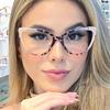 Metal Cat Eye Glasses Frame Woman Fashion TR90 Brand Designer New Trend Cateye Computer Eyewaer Gradient Color Frame Eyegalsses