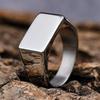 [sakuto] Ring Men's Signet Ring Seal Stand Male Silver Color Stainless Steel Accessories (19)