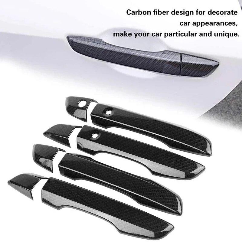 Крышка дверной ручки с правым рулем для Honda Civic 10th Gen 2016 2017 2018 ABS, углеродное волокно, внешние детали, аксессуары