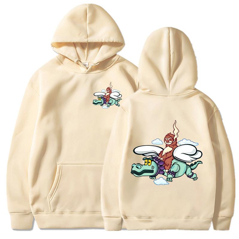 Мужские Женские Свободные Теплые Худи Принты Животных Гора Крокодил Удобные Повседневные Толстовки