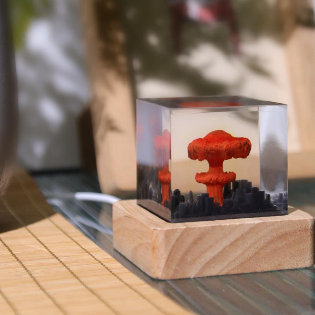 Лампа-гриб ядерного взрыва, смола, 3D ночник в виде ядерного взрыва, USB-зарядка, для декора гостиной дома
