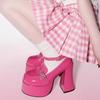 Fashion Single Shoes Autumn New Round Head Shallow Mouth Belt Buckle Super High Heel Women's Shoes