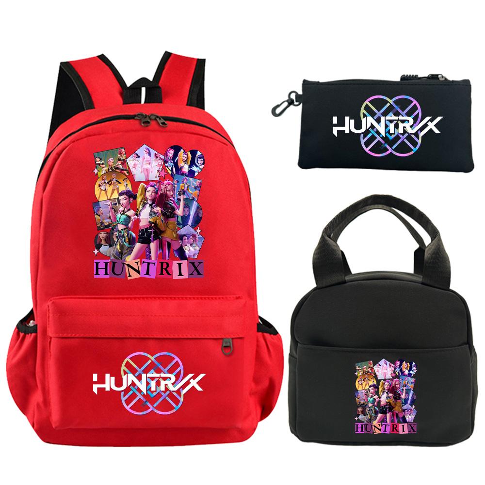 3Pcs/set Anime Demon Hunters Printed Backpack with Shoulder Bag Pencil Case for Student Boy Girl Schoolbag Large Capacity Waterproof Bookbag
